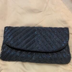 Elegant Black Beaded Clutch